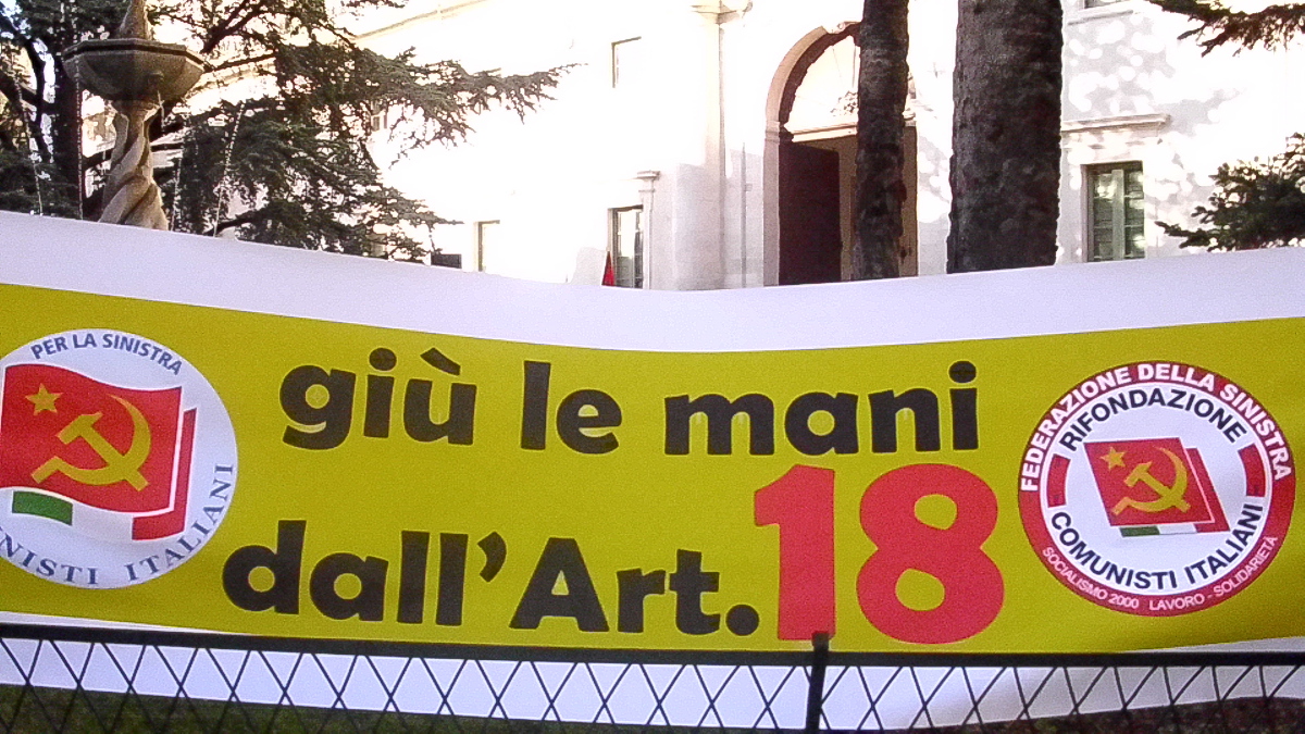 La Federazione della Sinistra scende in piazza. Giù le mani dall'articolo 18