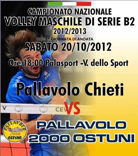Sabato 20 ottobre ore 18, Polisportiva 2000 Ostuni vs Chieti