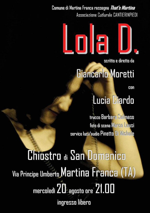 That's Martina. Cantierinpiedi porta in scena "Lola D."