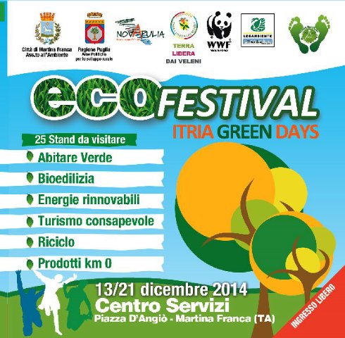 Ecofestival-Itria Green Days, il festival dedicato all’ambiente. Martina Franca dal 13 al 21 dicembre