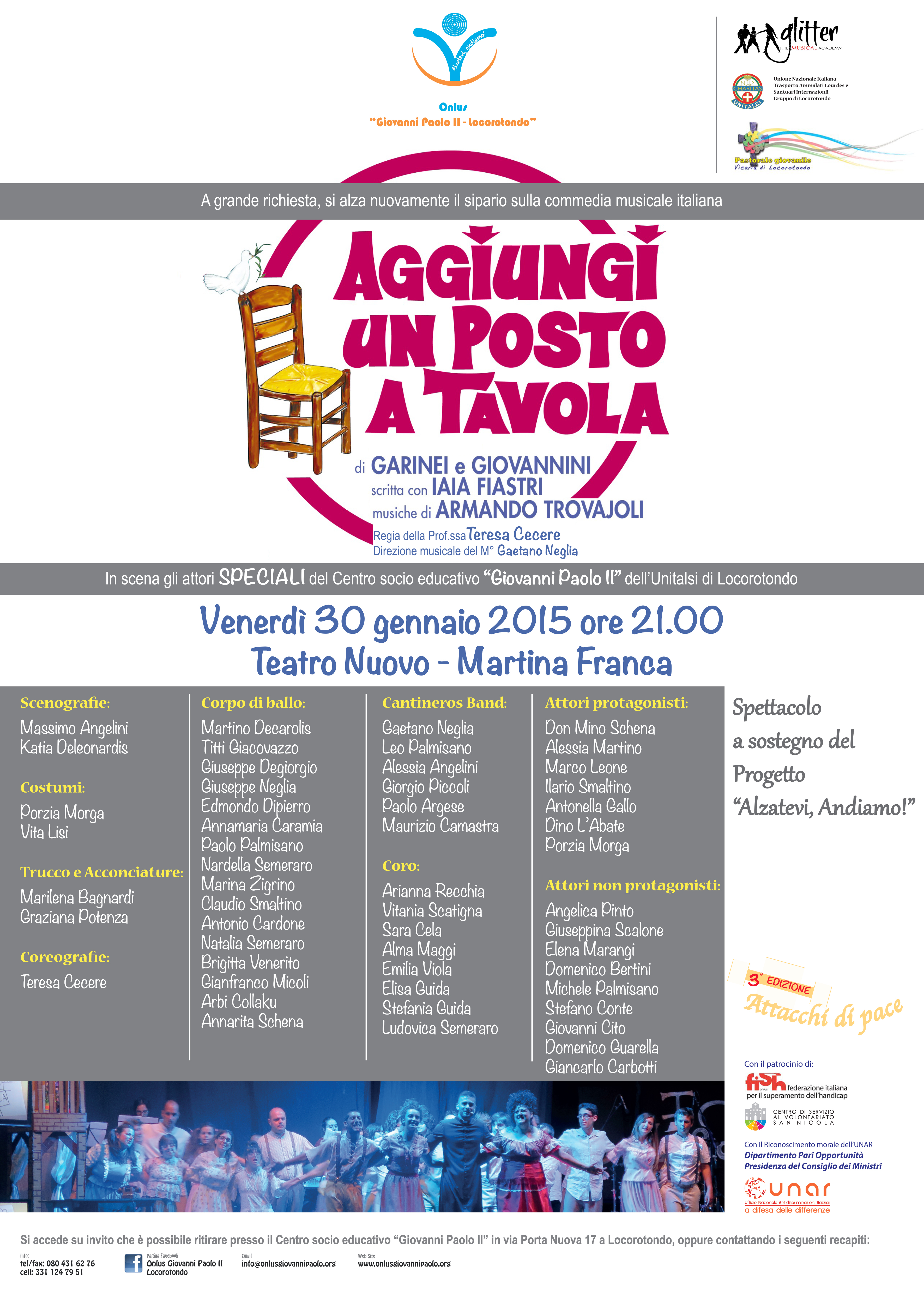 "Aggiungi un posto a Tavola" in scena al Teatro Nuovo di Martina Franca