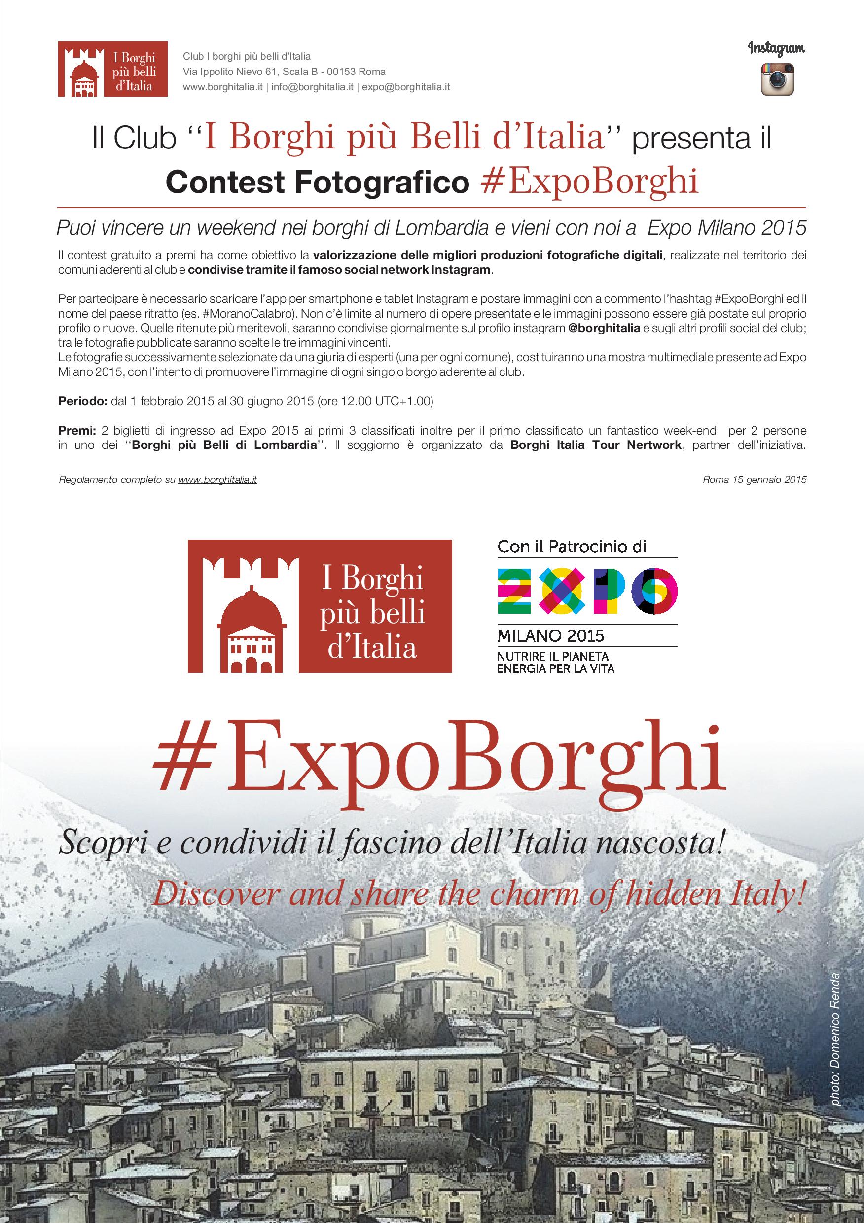 Al via il contest fotografico #ExpoBorghi