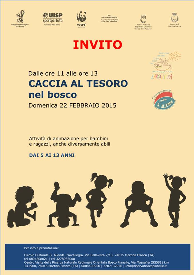 Divertimento al Parco Pianelle: domani la Caccia al tesoro per i bambini