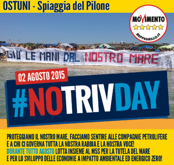 Trivellazioni, tour Movimento 5 Stelle “Giù le mani dal nostro mare”