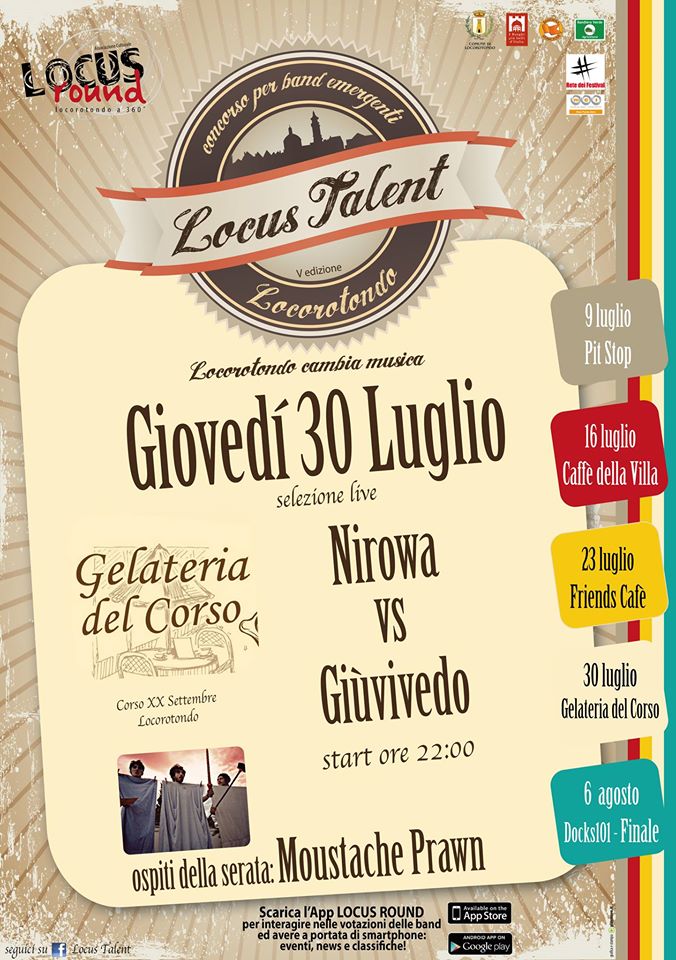 Locus Talent al Caffè del Corso: Nirowa Vs Giùvivedo, special guest Moustache Prawn