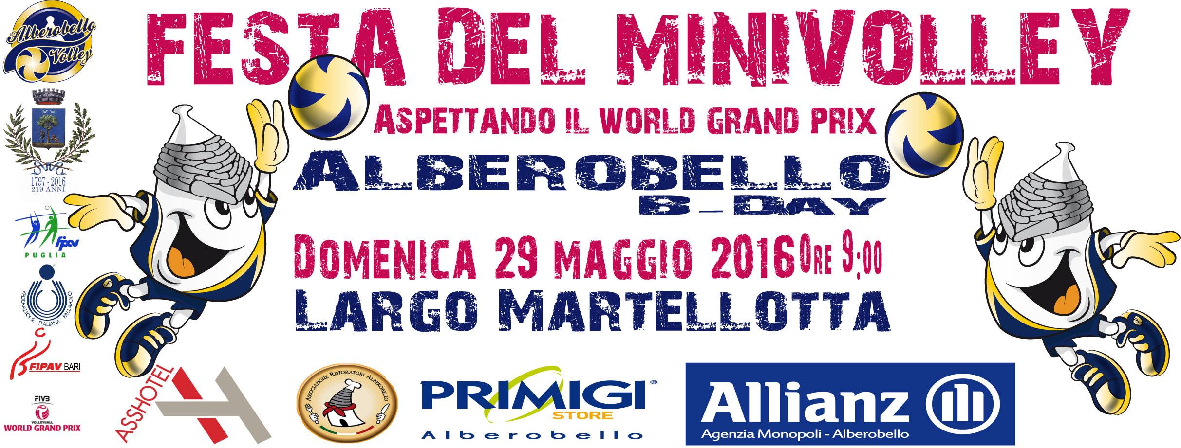 Alberobello B-Day in Largo Martellotta. Festa del minivolley