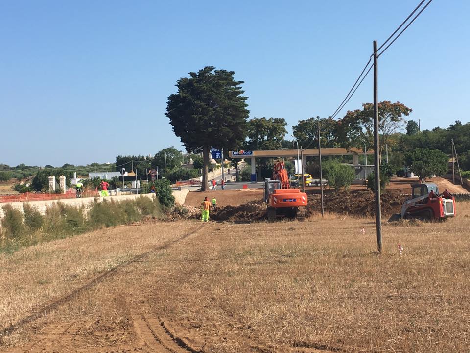 SS172, aperto il cantiere per la bretella. Mezzi al lavoro nei pressi del recapito finale