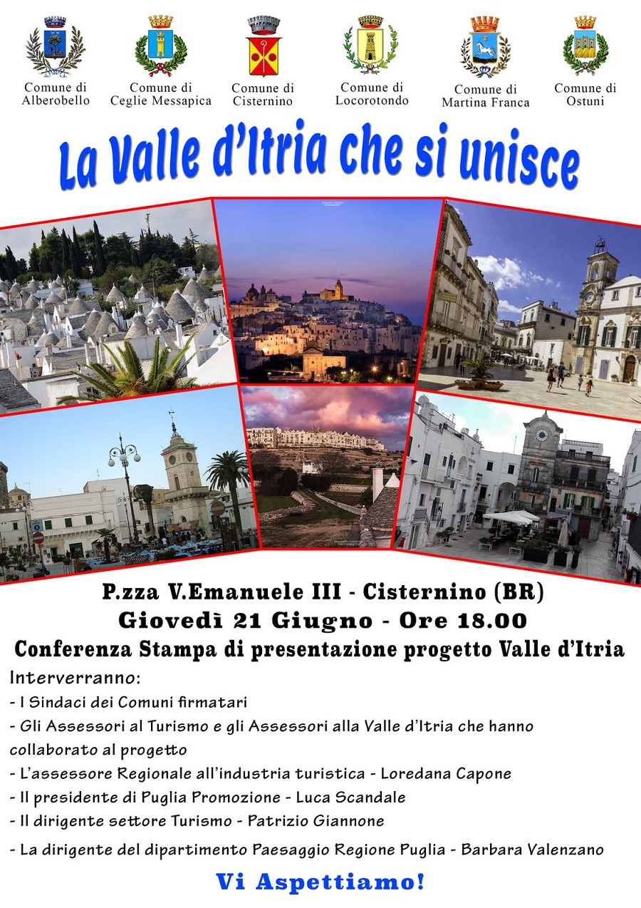 Protocollo d’Intesa per la promozione turistica della Vale d’Itria. Oggi le firme a Cisternino