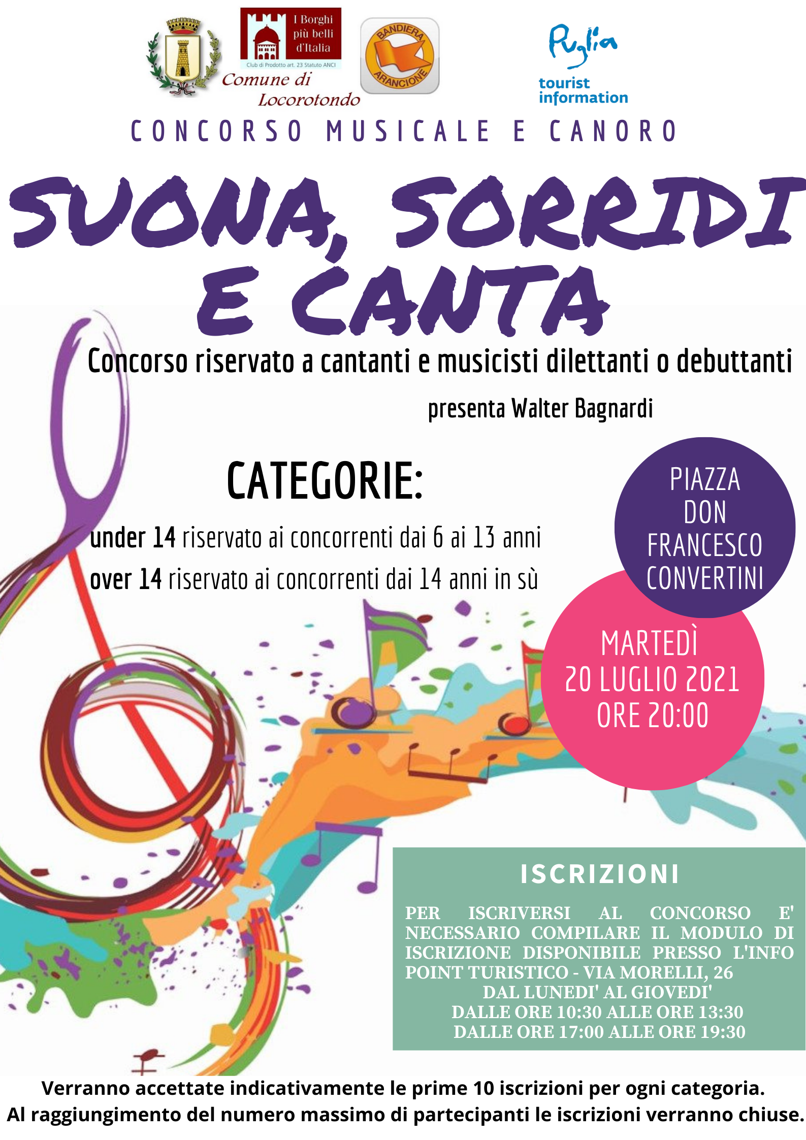 Locorotondo: al via la 1^ edizione di Suona, sorridi e canta