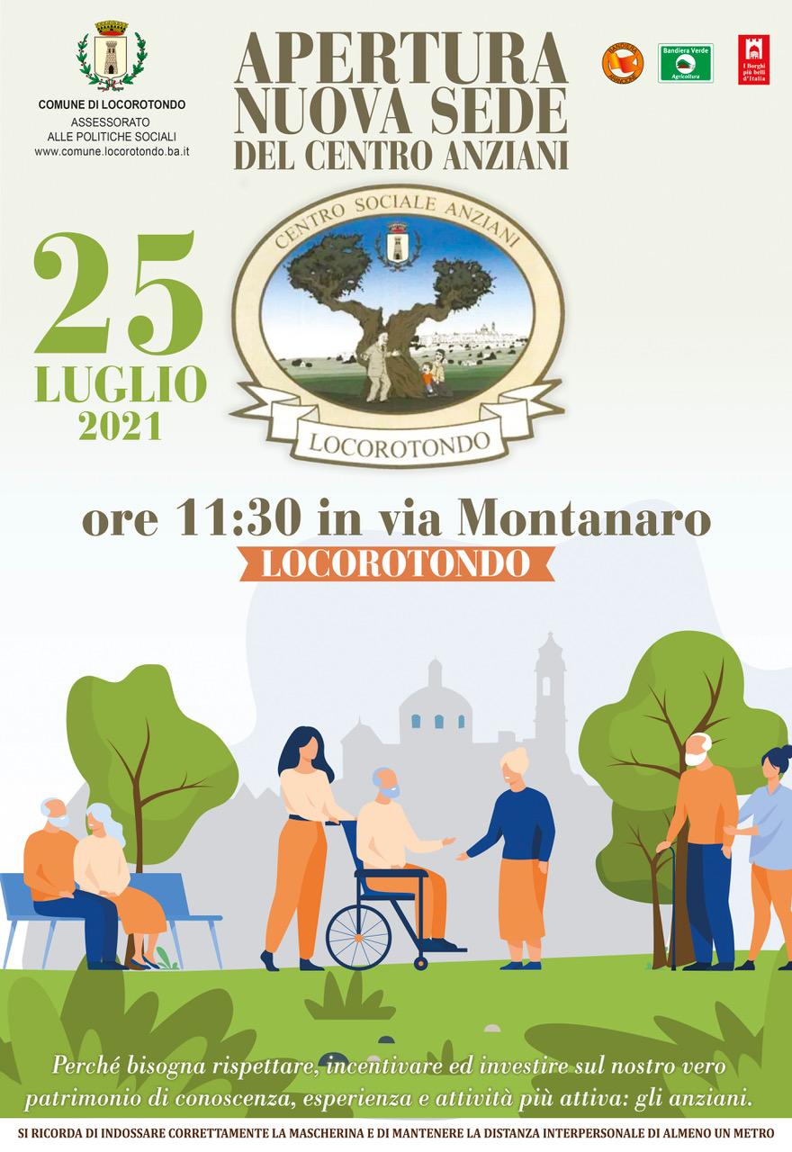 25 luglio 2021: riaprono le porte del Centro Anziani di Locorotondo