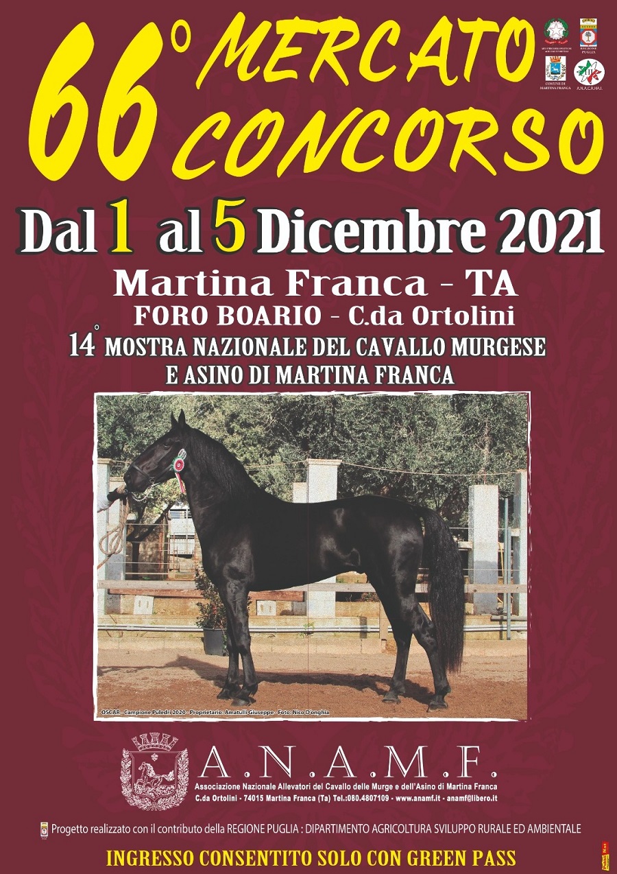 Manifestazione del Cavallo delle Murge e dell’Asino di Martina Franca. Il programma