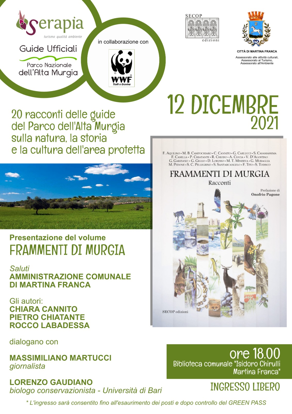 Frammenti di Murgia. Domenica 12 dicembre presentazione del libro