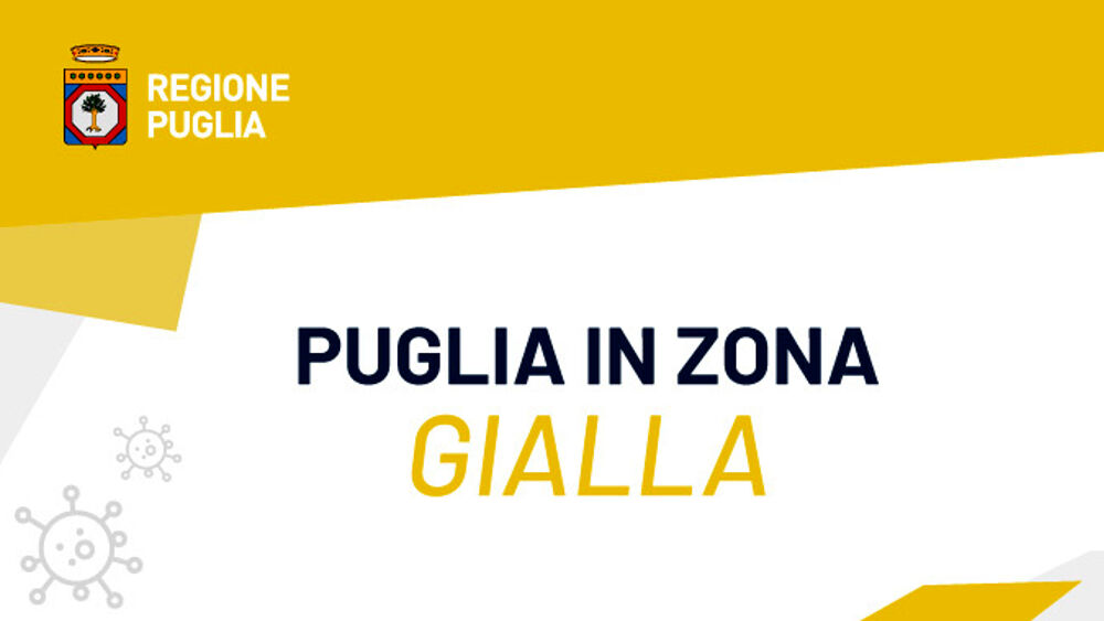 Fino al 31 gennaio la Puglia è in zona gialla. Mascherine all’aperto.