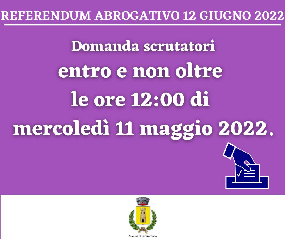 Referendum abrogativo 12 giugno: al via le domande per gli scrutatori