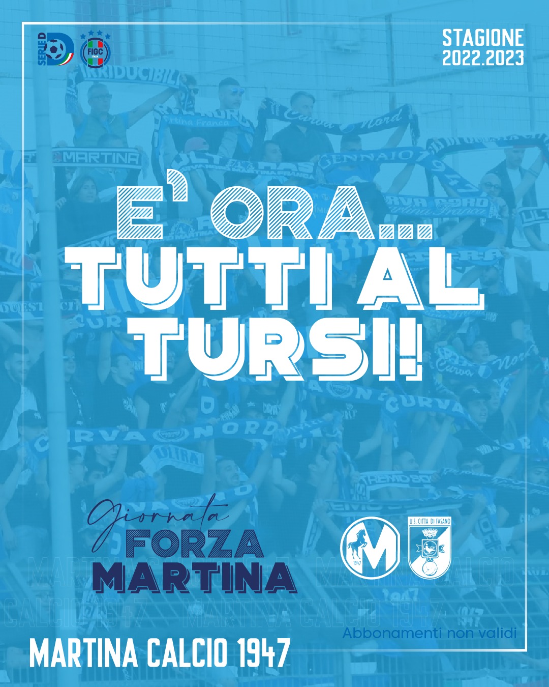 Martina Calcio: domenica il ritorno del derby con il Fasano. Indetta la giornata “Forza Martina”