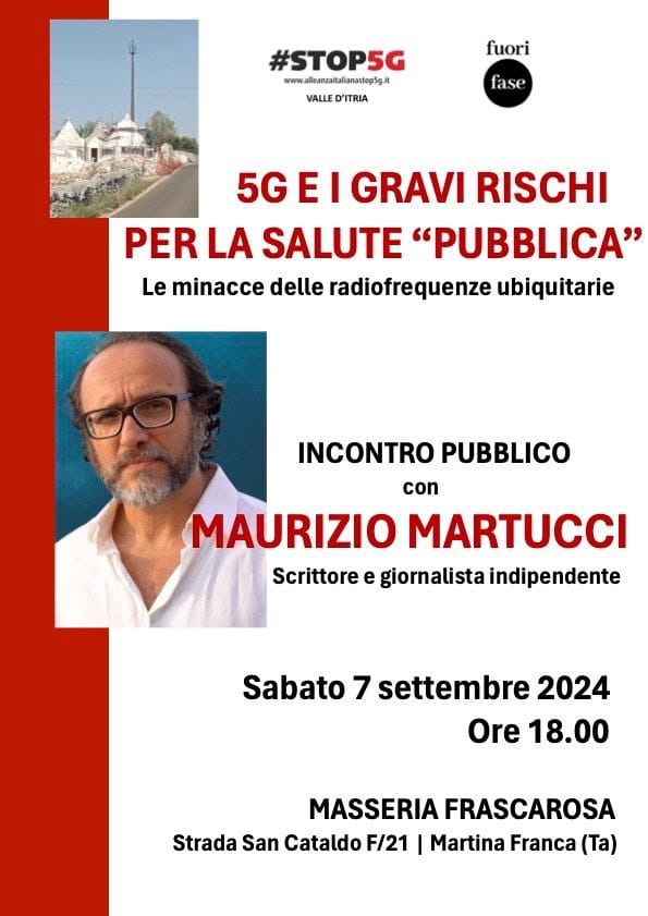 I pericoli del 5G. Domani il giornalista Maurizio Martucci a Martina Franca
