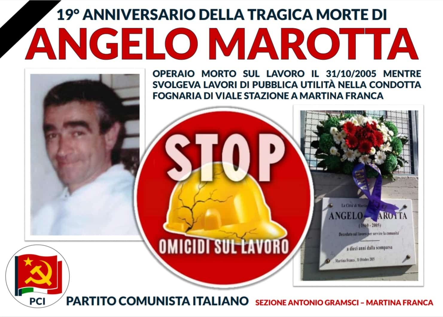 19 anni dalla morte di Angelo Marotta. Il PCI di Martina non l’ha dimenticato