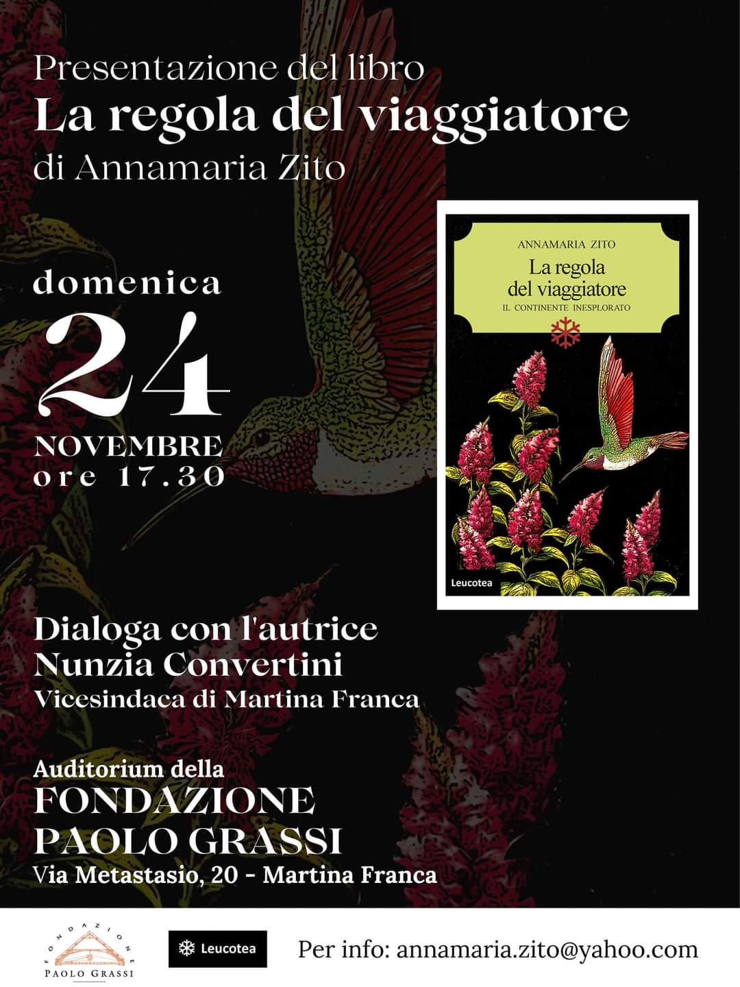 “La regola del viaggiatore”. Nunzia Convertini presenta il nuovo romanzo di Annamaria Zito