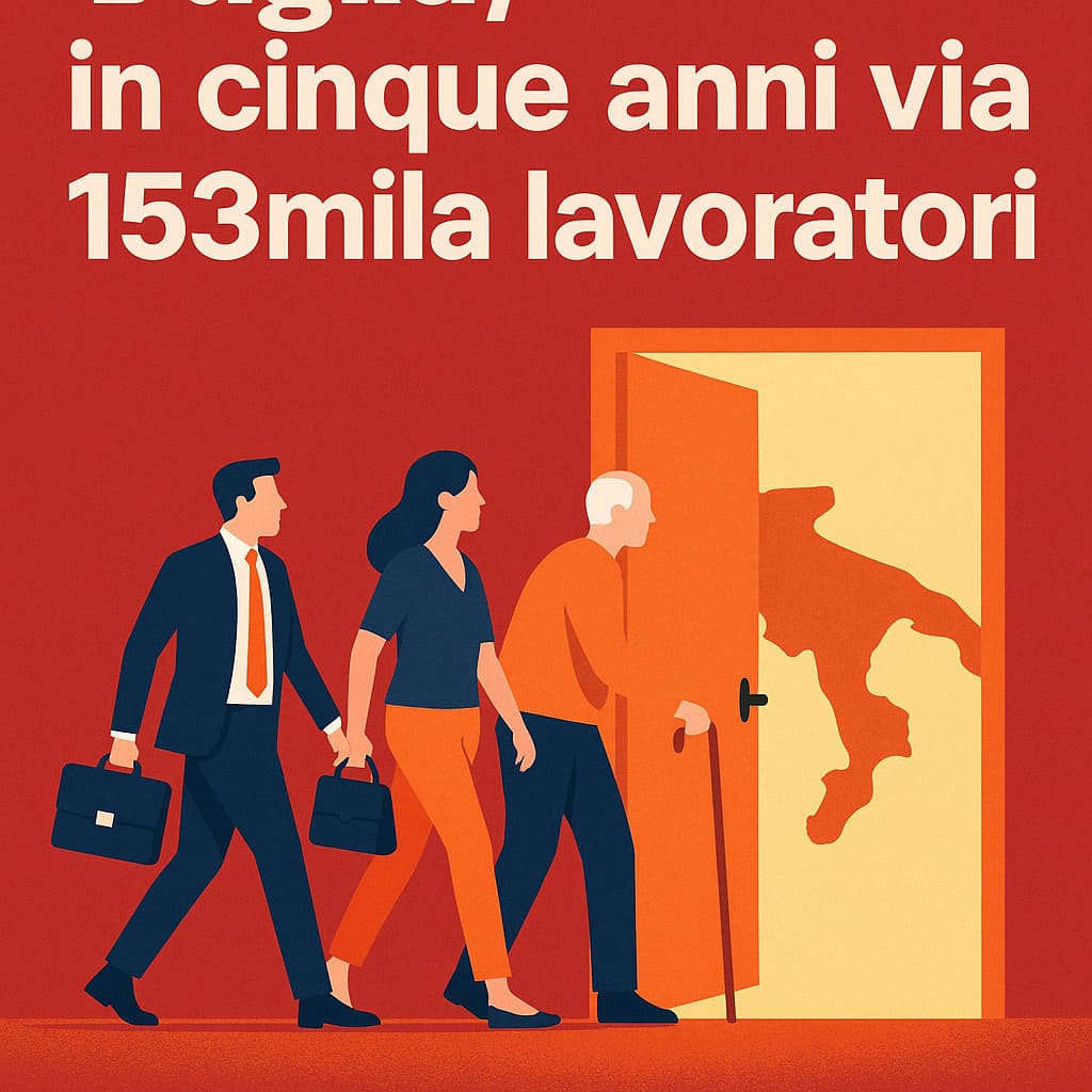 Puglia, in cinque anni via 153mila lavoratori: il grande esodo che cambierà il mondo del lavoro