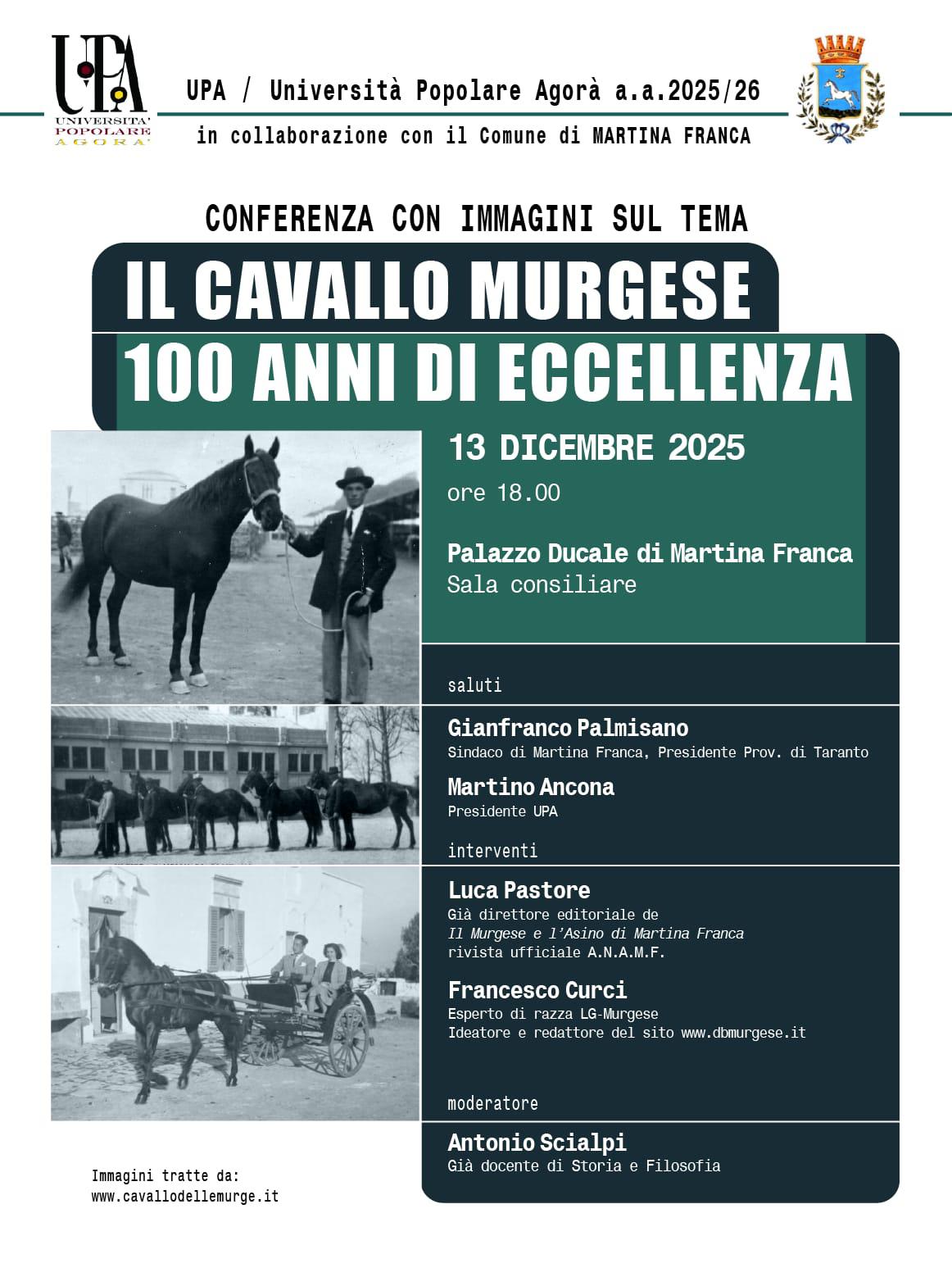 Il Cavallo murgese. Cento anni di eccellenza. Oggi un convegno
