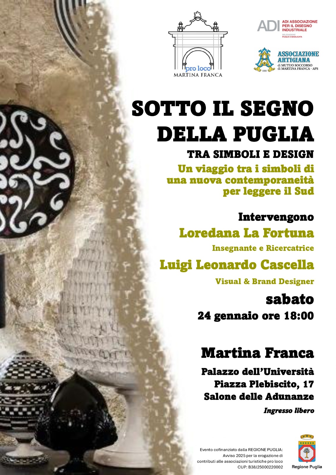 Martina Franca, sabato un dibattito su identità culturale pugliese tra tradizione e design contemporaneo