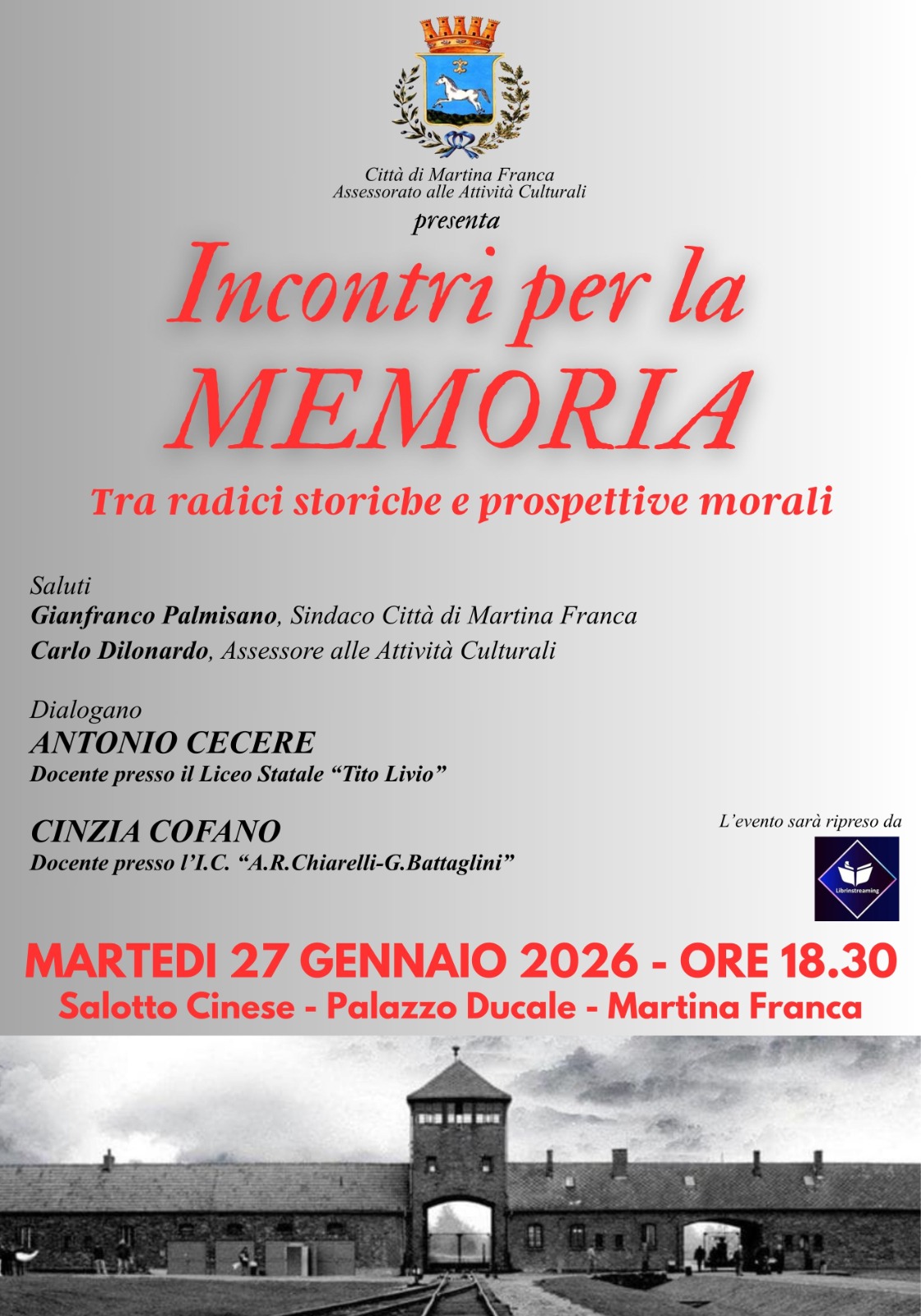 Giornata della Memoria. Oggi pomeriggio un incontro a Palazzo Ducale