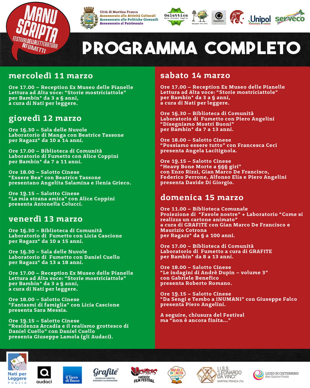 Manuscripta. Inizia oggi la VI edizione. Domani a Martina David Cuello