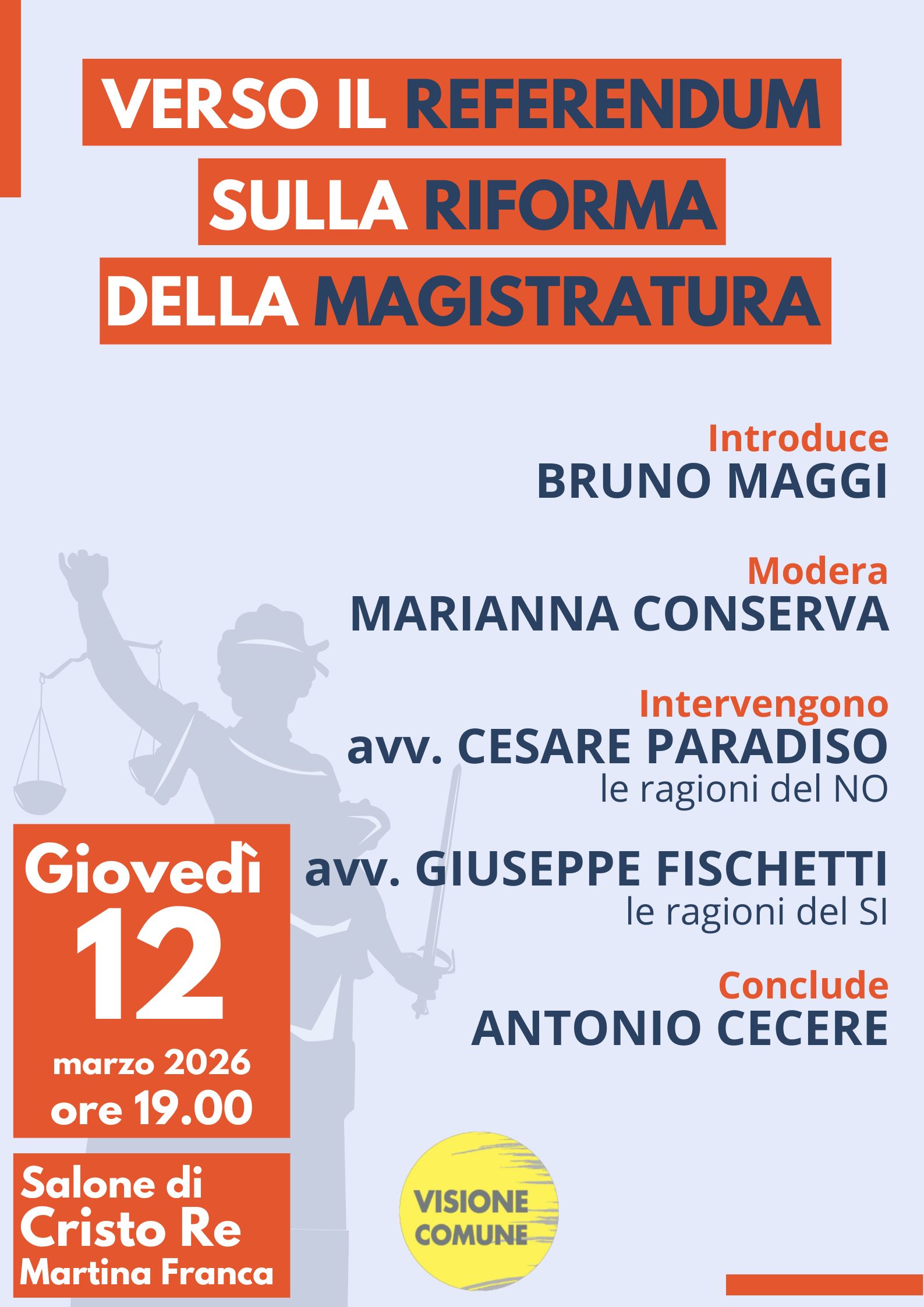 Referendum. Visione Comune organizza un confronto tra “Sì” e “No”.