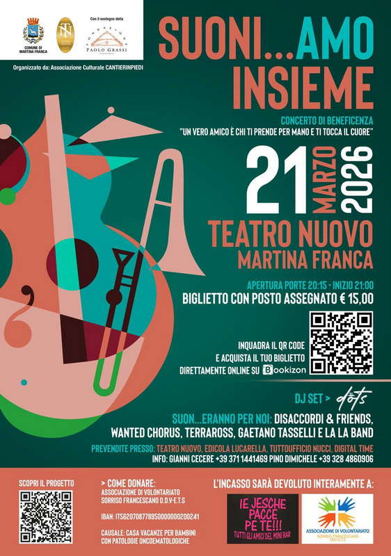 Suoni…Amo Insieme. Sabato al “Nuovo” musica e solidarietà per i piccoli malati oncologici