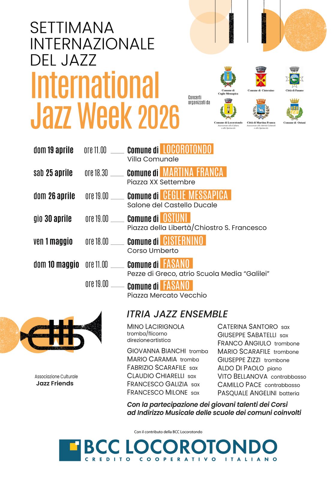 Jazz e libertà. Martina Franca celebra il 25 aprile con la musica in piazza