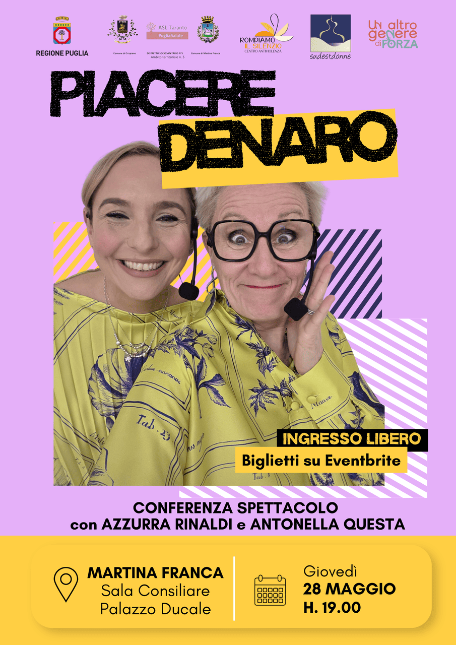 “Piacere, Denaro!”. Giovedì una conferenza-spettacolo sul rapporto tra donne e denaro