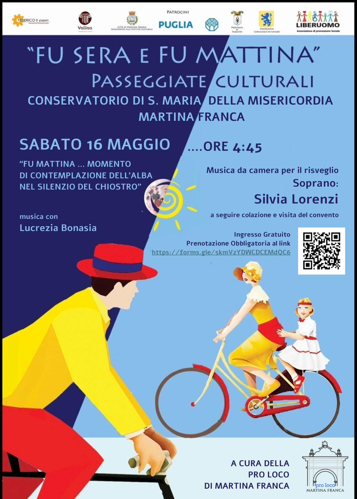 Alba al Convento delle Monacelle: sabato 16 maggio alle 4:45 con “Fu Sera e Fu Mattina”