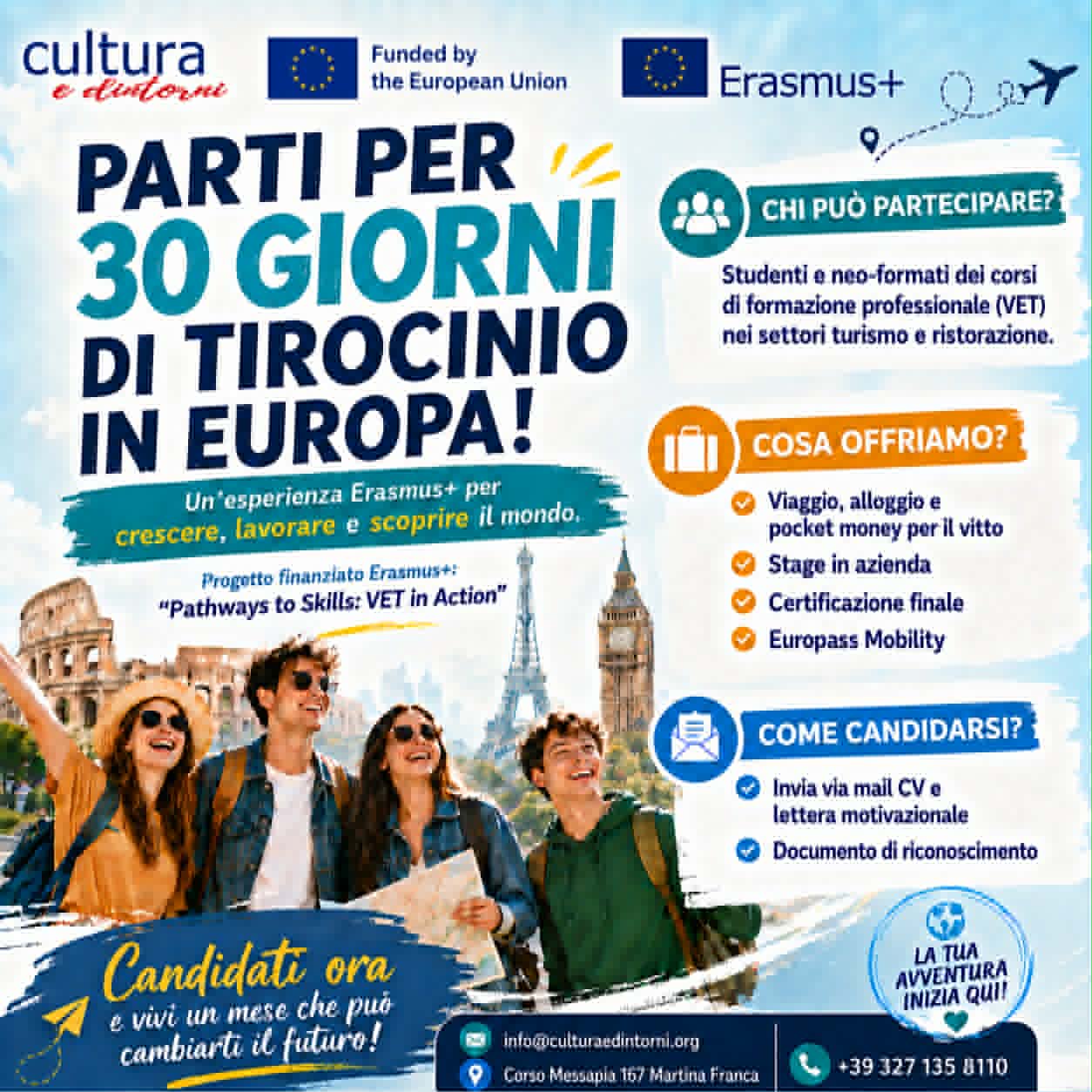 Erasmus+ a Valencia: un mese di tirocinio gratuito per i giovani di Martina nei settori hotellerie, turismo e ristorazione