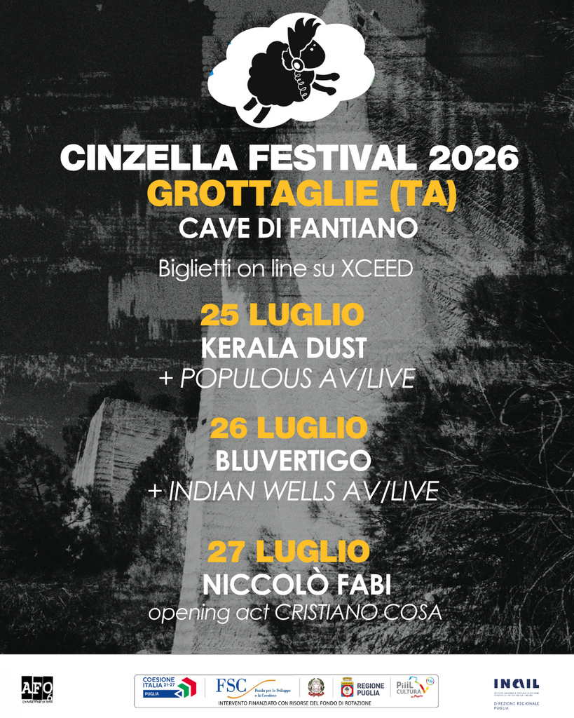 Cinzella Festival 2026. Sul palco Fabi, Bluvertigo e Kerala Dust
