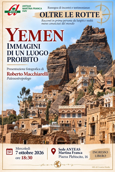Lo Yemen nelle immagini del paleoantropologo Roberto Macchiarelli: incontro all’ANTEAS